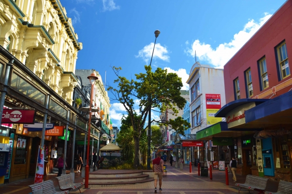 Zdjęcie z Nowej Zelandii - Cuba Street - glowny deptak Wellington