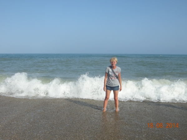 Zdjęcie z Hiszpanii - Na plaży- na kąpiel jednak się nie odważyłam :)