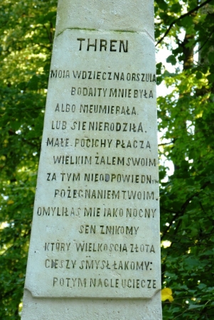 Zdjęcie z Polski - na obelisku wyryty jest jeden z trenów