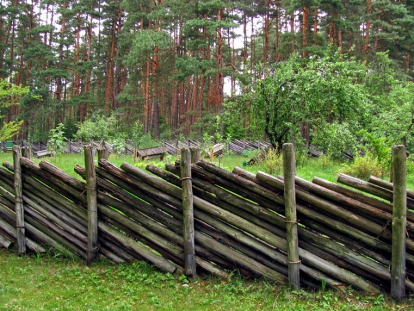 Zdjęcie z Łotwy - Ryski skansen - ciekawy płot.