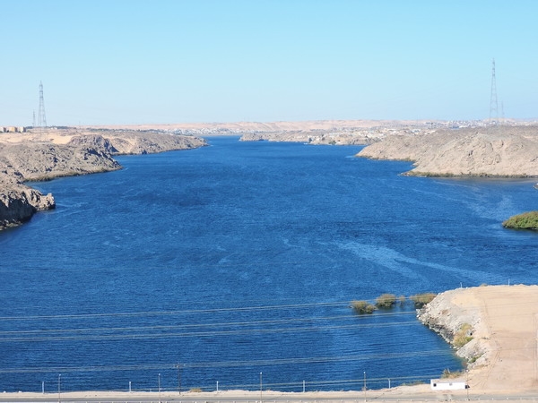 Zdjęcie z Egiptu - Widok na Dolny Nil z Tamy Asuańskiej.