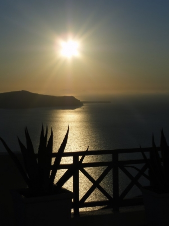 Zdjęcie z Grecji - Zachód słońca w Firze.
