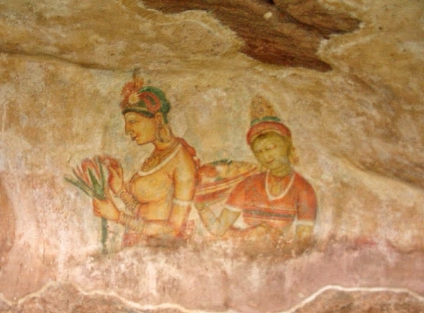 Zdjęcie ze Sri Lanki - jedno jedyne zdjęcie (ukradkowiec), które udąło mi sie cyknąc w jaskini Niebiańskim dziewicom