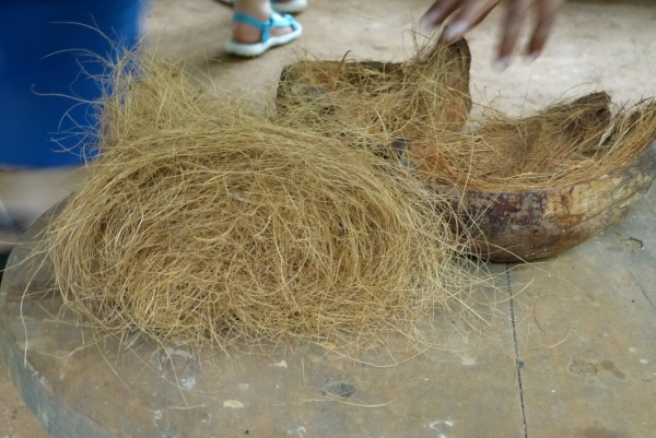 Zdjęcie ze Sri Lanki - platanina nici kokosowych też na coś się przydaje....
