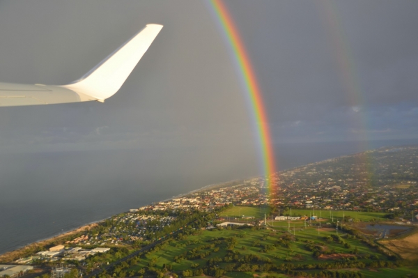 Zdjęcie z Nowej Kaledonii - Tecza nad Adelajda - wylatujemy do Sydney