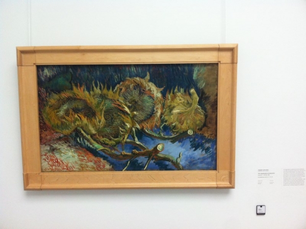 Zdjęcie z Holandii - Jedna z wersji "Słoneczników" van Gogha (oryginał) w Muzeum Kröller - Müller
