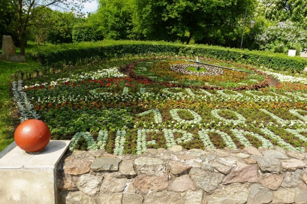 Zdjęcie z Polski - Wszystkie elementy kwietnego zegara wysadzane są corocznie kilkunastoma tysiącami kolorowych kwiatów