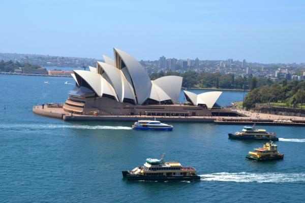 Zdjęcie z Australii - Sydney Opera House widziana z mostu Harbour Bridge 