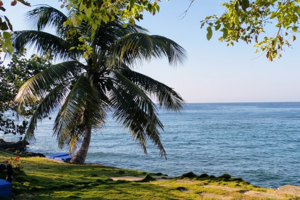 Zdjęcie z Kuby - rankiem na przyhotelowym zejściu na plażę