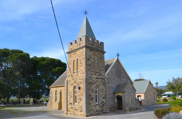 Zdjęcie z Australii - Miasteczko Aldinga - XIX-wieczny kosciol anglikanski