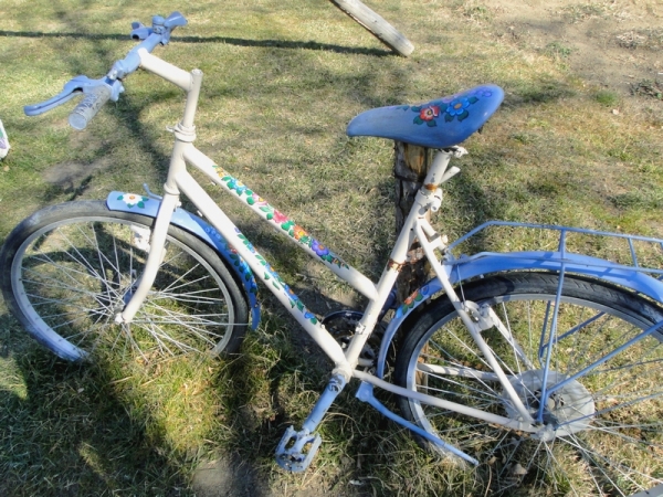 Zdjęcie z Polski - Jest nawet zdobiony w kwiaty rower...