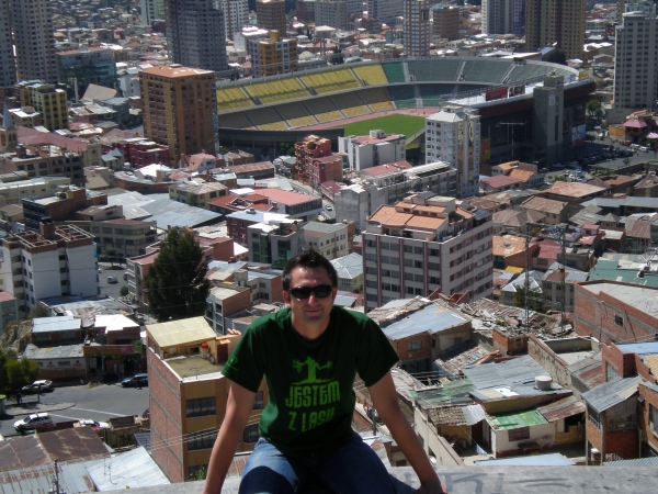 Zdjęcie z Boliwii - Stadion w La Paz i ja:)