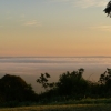 Zdjęcie z Kenii - sawanna o wschodzie wygląda fenomenalnie; mgły ścielą się nad ogromną przestrzenią...
