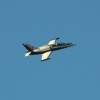 Zdjęcie z Nowej Zelandii - Wojskowy samolot wykonujacy efektowne akrobacje nad portem
