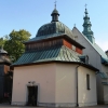 Zdjęcie z Polski - kościół św. Mikołaja w Skale z zabytkową, drewnianą dzwonnicą