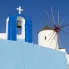 Zdjęcie z Grecji - Wiatraki i kapliczki, biel i błękit...