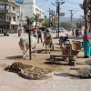 Zdjęcie z Indii - Jaipur - na ulicach suszą się krowie placki na opał.