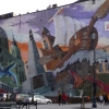Zdjęcie z Polski - na jej północnej ścianie mieści sie najsłynniejszy łódzki mural przedstawiający.... łódź