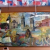 Zdjęcie z Meksyku - na ścianie knajpki- obraz zalanej Katedry z czasów wielkiej powodzi; 