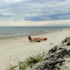 Zdjęcie z Polski - Gdzieniegdzie można zobaczyć poranne plaży grodzenie... Wiadomo - kto pierwszy, ten lepszy 