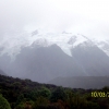 Zdjęcie z Nowej Zelandii - Szczyt Mt Cook w chmurach