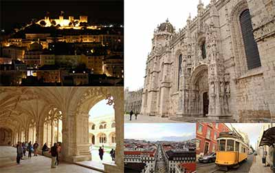 Słynny żółty tramwaj w Lizbonie.