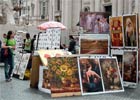 Malarze - naciągacze na Piazza Navona w Rzymie