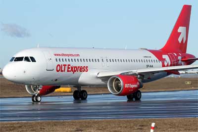 Airbus A320 w barwach OLT Express