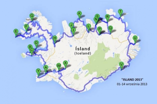 Zdjęcie z Islandii - Trasa ekspedycji