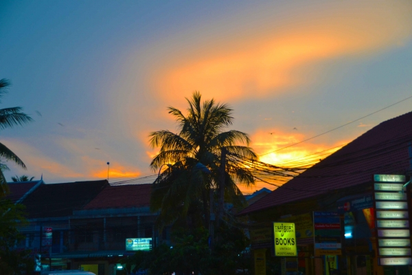 Zdjęcie z Kambodży - Zachod slonca w Siem Reap