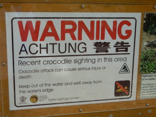 Zdjęcie z Australii - Ostrzezenie przed krokodylami