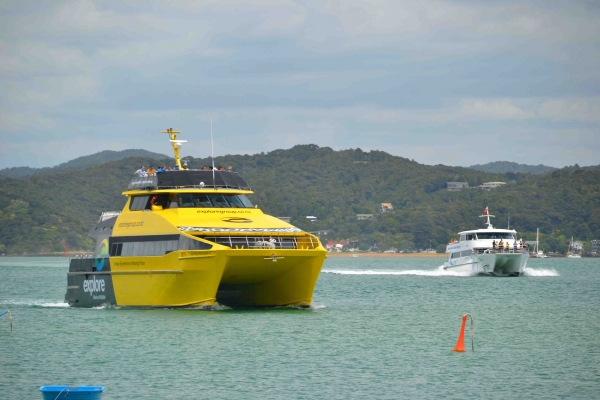 Zdjęcie z Nowej Zelandii - Pluna statki zabierajace turystow na Bay of Island