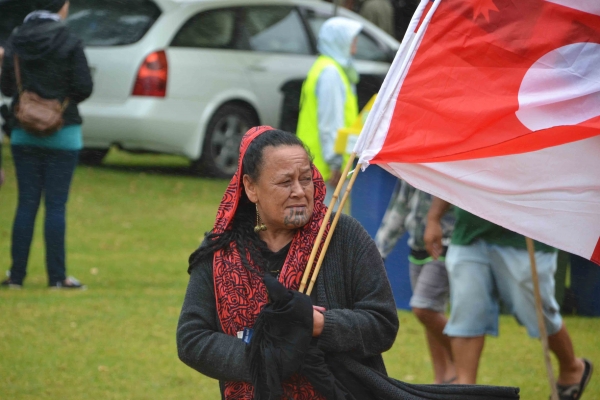 Zdjęcie z Nowej Zelandii - Maoryska na swiecie Waitangi Day