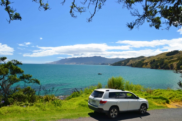 Zdjęcie z Nowej Zelandii - Wypozyczone przez nas auto zasluzylo na fotke