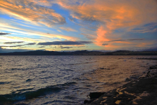Zdjęcie z Nowej Zelandii - Zachod slonca nad jeziorem Lake Taupo
