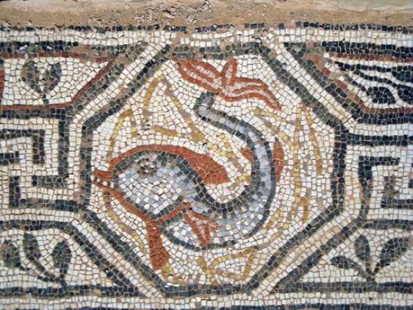 Zdjęcie z Macedonii - Heraclea - fragment mozaiki podłogowej.