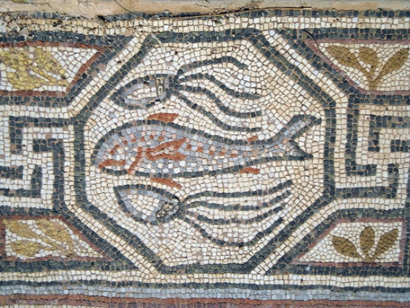 Zdjęcie z Macedonii - Heraclea - fragment mozaiki podłogowej.