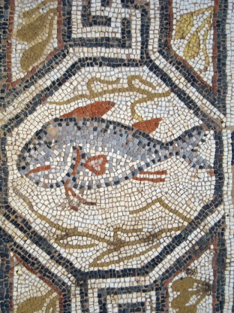 Zdjęcie z Macedonii - Heraclea - fragment mozaiki podłogowej.