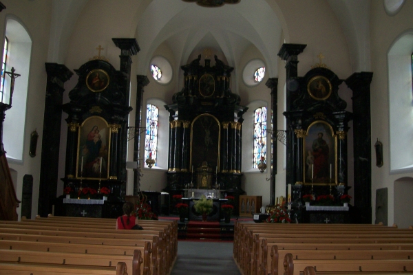 Zdjęcie z Lichtensteinu - wnętrze kościoła w Sargans