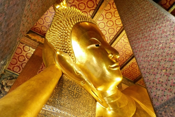 Zdjęcie z Tajlandii - Świątynia Wat Pho - Twarz leżącego buddy