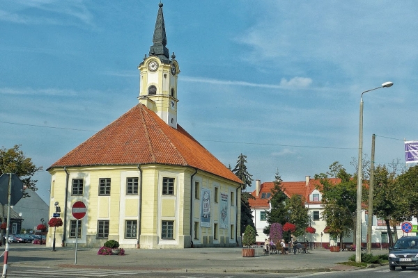 Zdjęcie z Polski - po środku tych drewanianych starych domów stoi okazały Ratusz (późny barok)