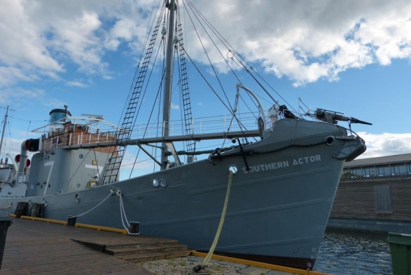 Zdjęcie z Norwegii - statek wielorybniczy z 1950 r- w porcie w Sandefjord - obecnie muzeum
