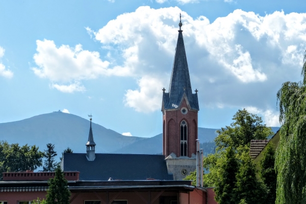 Zdjęcie z Polski - widok na Śnieżkę z wioski Sosnówka