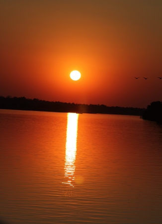 Zdjęcie z Namibii - zachod slonca nad Zambezi