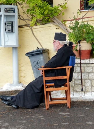 Zdjęcie z Grecji - jeden z trzech mnichów- mieszkańców Monastyru Theotoku