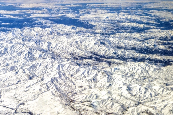 Zdjęcie z Zjednoczonych Emiratów Arabskich - lecimy do Emiratów... pod nami wspaniałe widoki na góry Zagros (Iran)