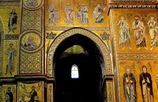 Zdjęcie z Włoch - Monreale. Mozaiki we wnętrzu katedry.