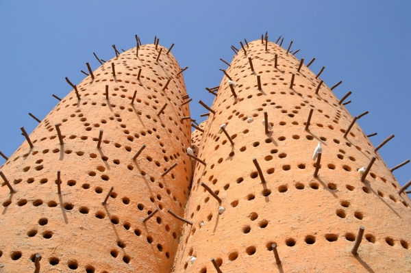 Zdjęcie z Kataru - Golebniki przed Blekitnym Meczetem