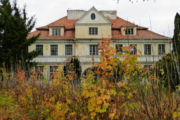 Zdjęcie z Polski - tuż obok dworku stoi pałacyk - również bardzo zaniedbany