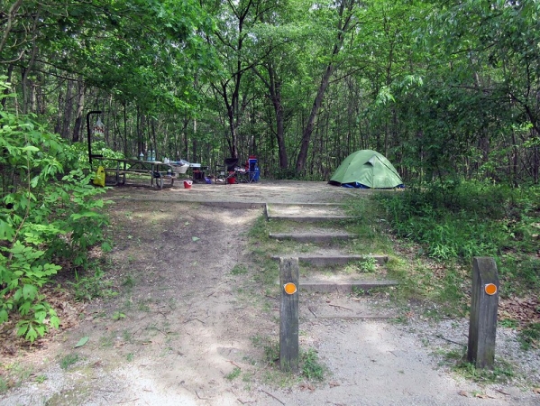 Zdjęcie ze Stanów Zjednoczonych - Nasze miejsce biwakowe 45D w parku Indiana Dunes National Park